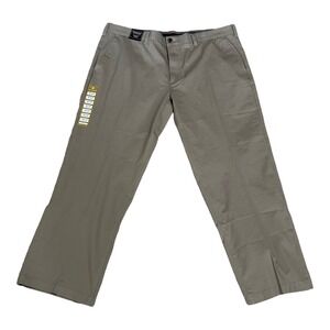 J.M Haggar Luxury Comfort Pants 42x30 Classic Fit Flex Khaki Flat Front  $74